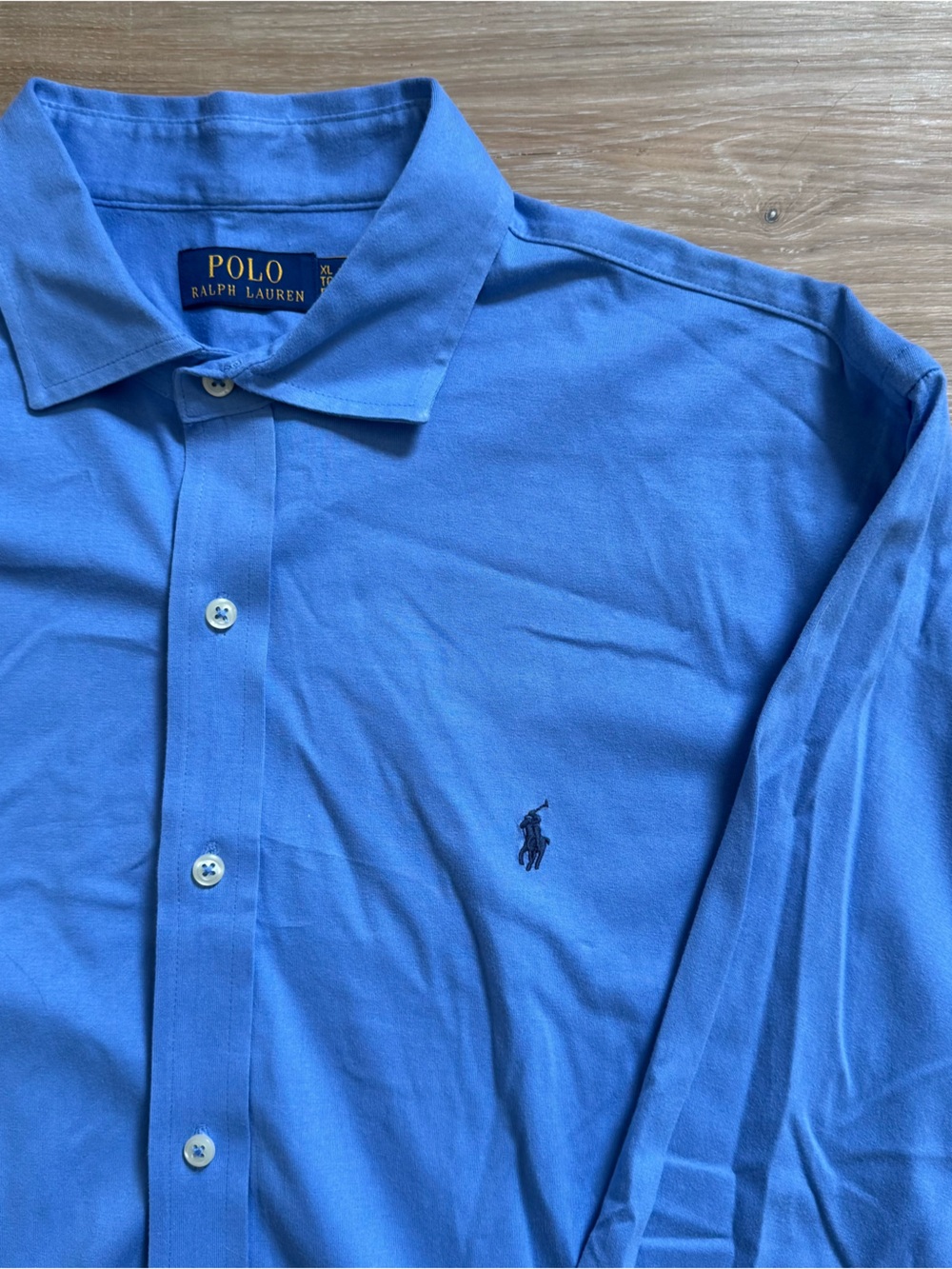 Polo by Ralph Lauren Men’s Light Blue Long-Sleeve Button Up Shirt with Pony Logo